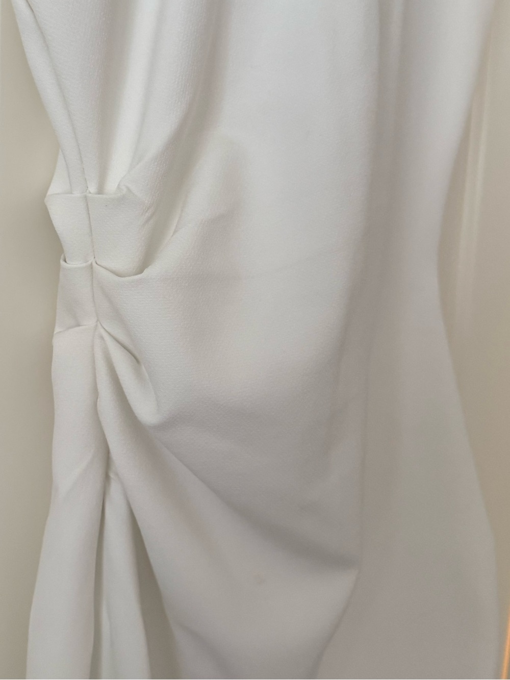 Elegant White Ruched Side Dress